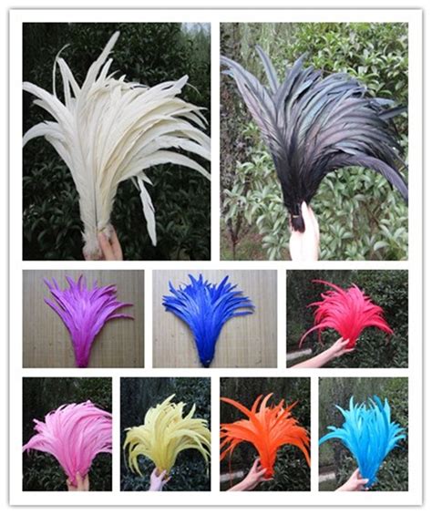 Free Shipping 50pclot Mix Color Rooster Tail Feather 40 45cm 16 18inch Cock Tail Plume
