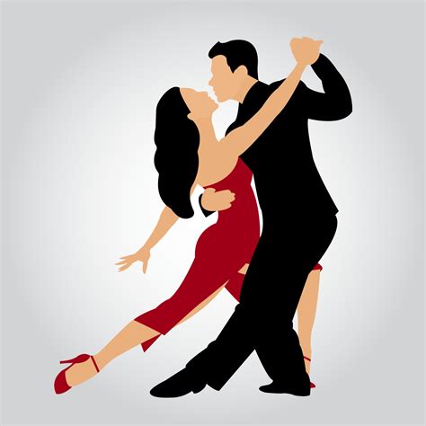 Man And Woman Dancing Tango Couple Dancing Tango Vector Illustration