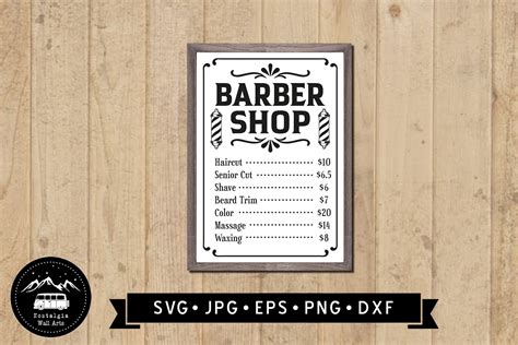 Vintage Barber Shop Sign SVG Barber Shop Menu SVG Vintage Etsy Australia
