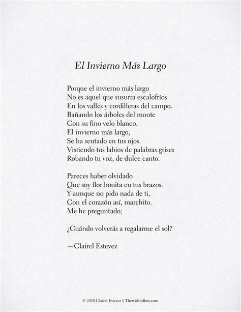 El Invierno M S Largo Poema De Amor Poemas Cortos Con Autor Poema De Amor Poemas