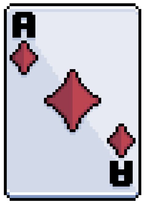Pixel Art Card Ace Of Diamonds Playing Card Vector Icon For 8bit Game