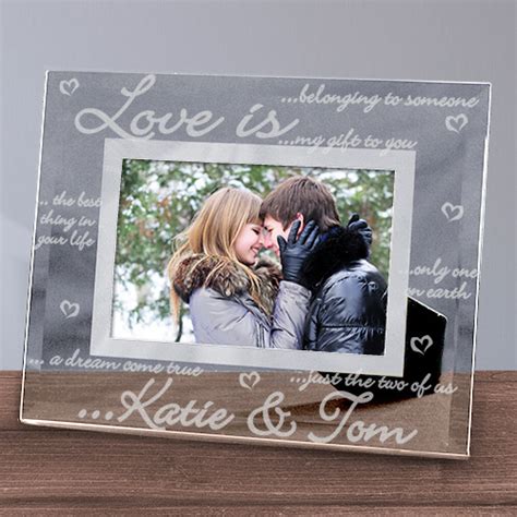 Personalized Love Is Glass Picture Frame Tsforyounow
