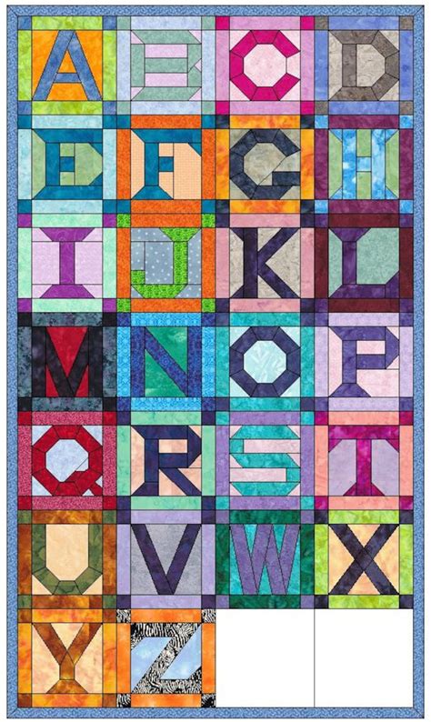 Alphabet Quilt 26 Letter Set Paper Piece Foundation Quilting Etsy