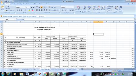 Rab Rumah Sederhana Excel Deluxeqlero