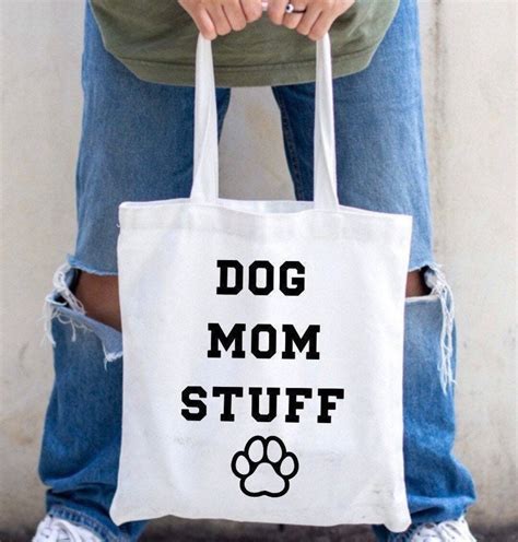 Dog Mom Stuff Tote Bag Canvas Tote Bag Reusable Tote Bag Etsy