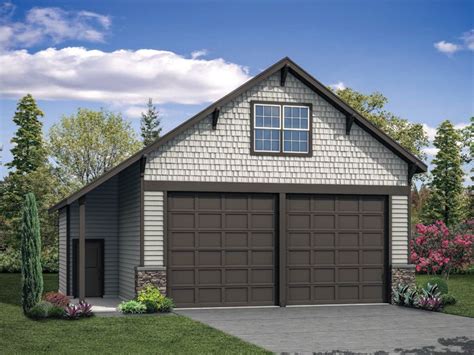 The loft is accessed from the right wall. Garage Plans with Loft | RV Garage Loft Plan # 051G-0114 ...