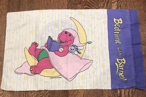 Vintage 1992 Barney The Dinosaur Standard Pillowcase Made In Usa Ebay