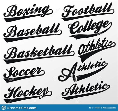 Underline Swishes Tail Swooshes Set For Athletic Typography Vector