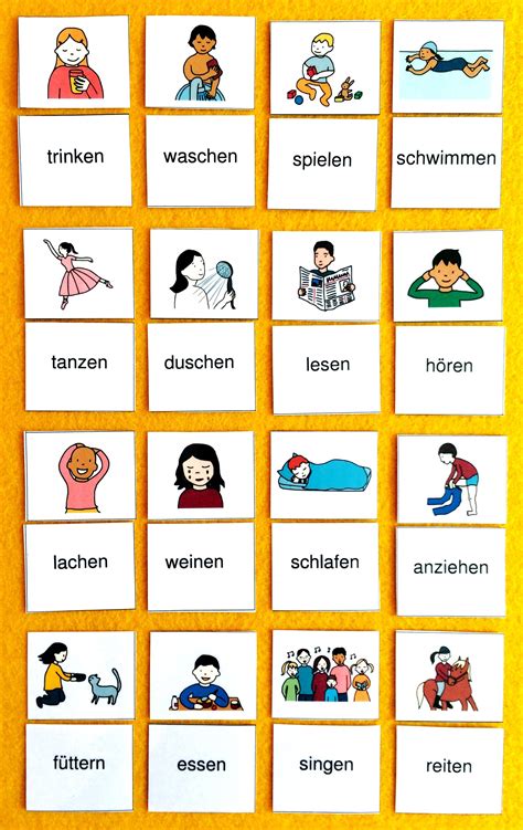 verben deutsch lernen deutsch lernen spiele deutsch lernen kinder