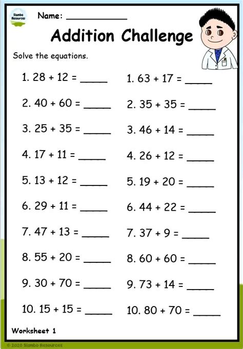 Addition worksheets for grade 3
