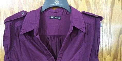 Womens Apt9 Dark Purple Button Down Sleeveless Top Size Xl Ebay