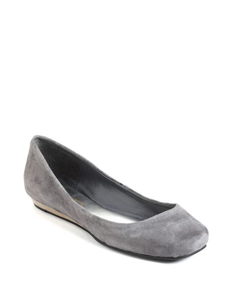 Lyst Bcbgeneration Maryanna Leather Ballet Flats In Gray