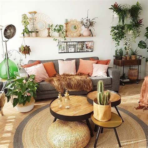 Simply Love This Boho Home With Its Use Of Green And Rattan Furnitures