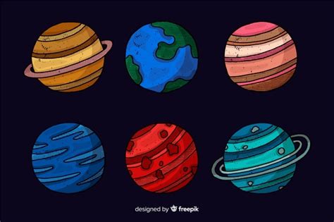 Free Vector Hand Drawn Planet Collection