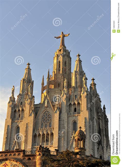 And it's possibly the most beautiful church you'. Tibidabo Church, Barcelona, Spain Stock Image - Image of ...