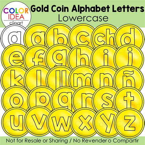 Gold Coin Alphabet Letters Lowercase Made By Teachers