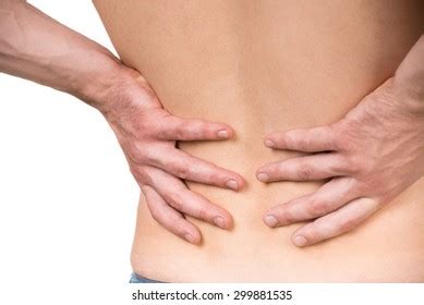 Naked Man Lower Back Pain On Stock Photo 299881535 Shutterstock