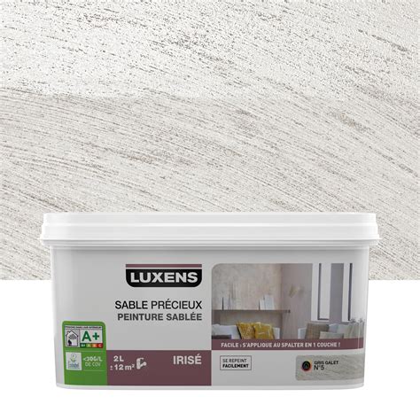 Peinture acrylique pour piscine leroy merlin deco bleu et jaune. Peinture à effet, Sable précieux LUXENS, gris galet 6, 2 l ...