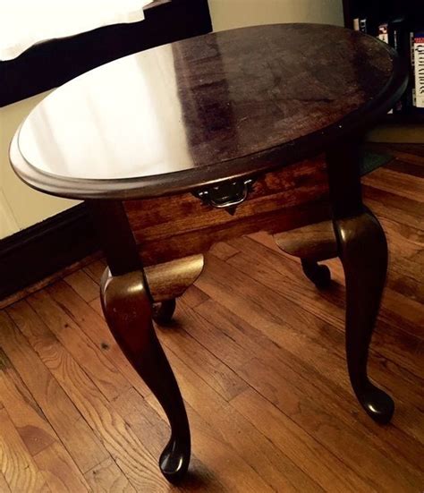 This is a mid century modern side end table from the broyhill brasilia line. 2 BROYHILL SOLID CHERRY WOOD OVAL QUEEN ANNE END TABLES # ...