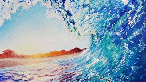 Ocean Wave Acrylic Painting LIVE Tutorial YouTube