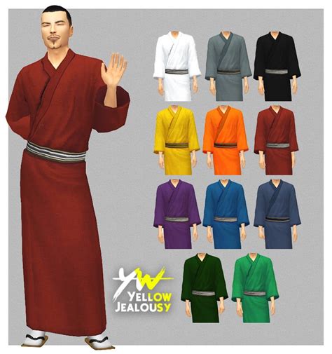 Yellow Jealoucy Am No Sin Mi Kimono Sims 4 Sims 4 Mods Sims 4