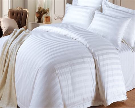 Luxury Hotel Quality Bedding Set White Stripe 400tc Duvet Etsy