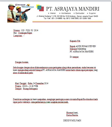 Surat ini dimaksudkan untuk memperlancar kerjasama antara dua perusahaan dan mendapatkan keuntungan yang banyak. Kop Surat Resmi Dalam Bahasa Inggris - Surat JK