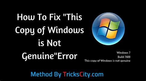 Guide Fix This Copy Of Windows Is Not Genuine Error 2017