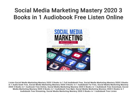 Social Media Marketing Mastery 2020 3 Books In 1 Audiobook Free Listen