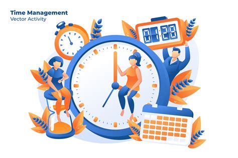 Time Management Vector Illustration Pre Designed Illustrator