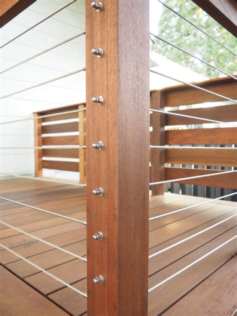 Smolski Ipe Deck With Stainless Steel Cable Railing Industrial