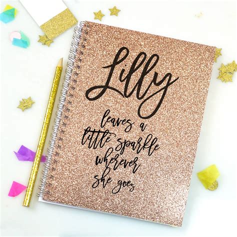 Real Glitter Notebook Sparkle Wherever She Goes By Lily Summery