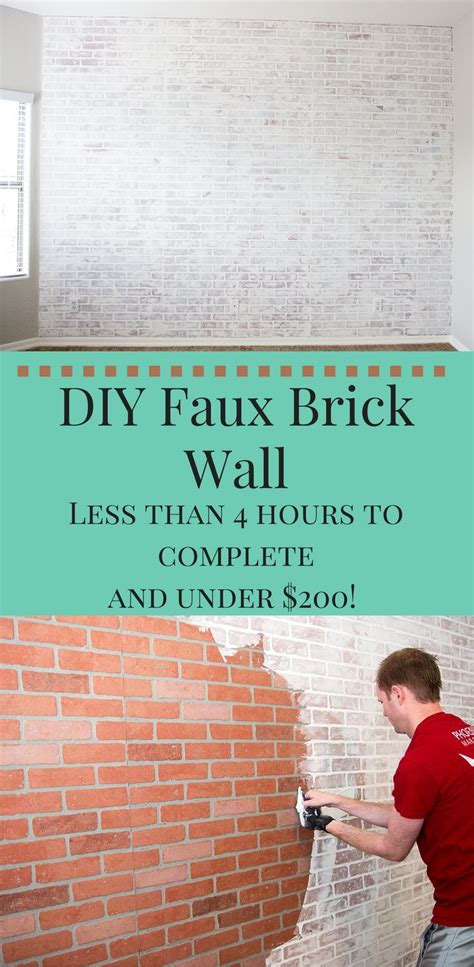 Diy Faux Brick Wall Under 200 Cost And Takes Less Than 4 Hours To Do