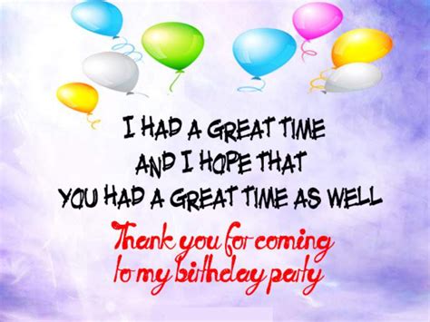 Thank You Messages For Coming To My Birthday Party By Wishesquotes Images