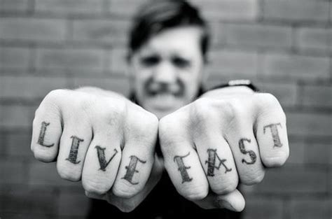 Live Fast Knuckle Tattoos Tattoos Hand Tattoos