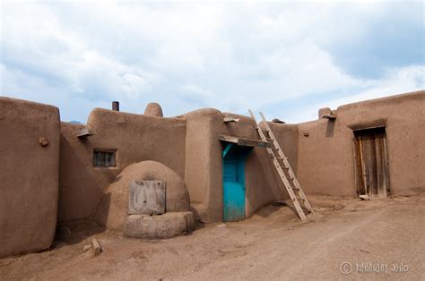 Taos Pueblo And A Thousand Year Old Taos Pueblo Adobe Houses