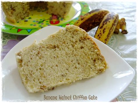 Eggless banana walnut cake ingredients: Tested & Tasted: Banana Walnut Chiffon Cake