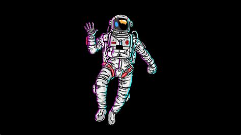Minimalist Astronaut Background Black