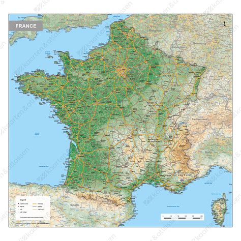 Frankrijk is al jarenlang de populairste vakantie bestemming voor nederlanders. Frankrijk Kaart Natuurkundig 1575 | Kaarten en Atlassen.nl