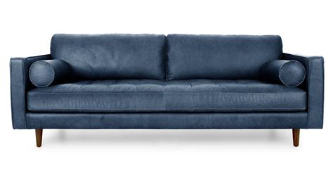 Sven Oxford Blue Sofa Blue Leather Sofa Modern Leather