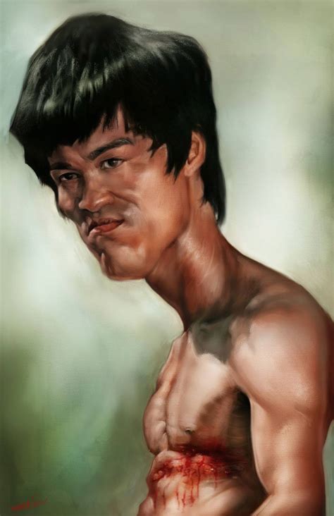 At the age of 13, bruce took up the study of wing chun gung fu under renowned wing chun master, yip man. Caricatura de Bruce Lee