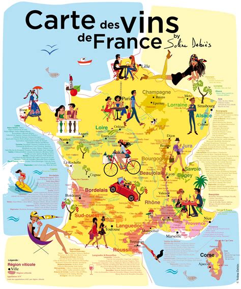 Carte de france detaillee vacances guide voyage. Affiche carte des vins de France par Solène Debiès