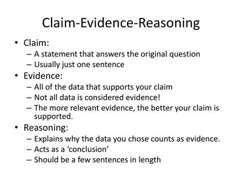 Ppt Claim Evidence Reasoning Powerpoint Presentation Free Download Id 6910666