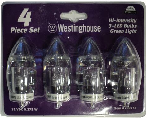 Westinghouse 4 Hi Intensity 3 Led Bulbs Green Light 12