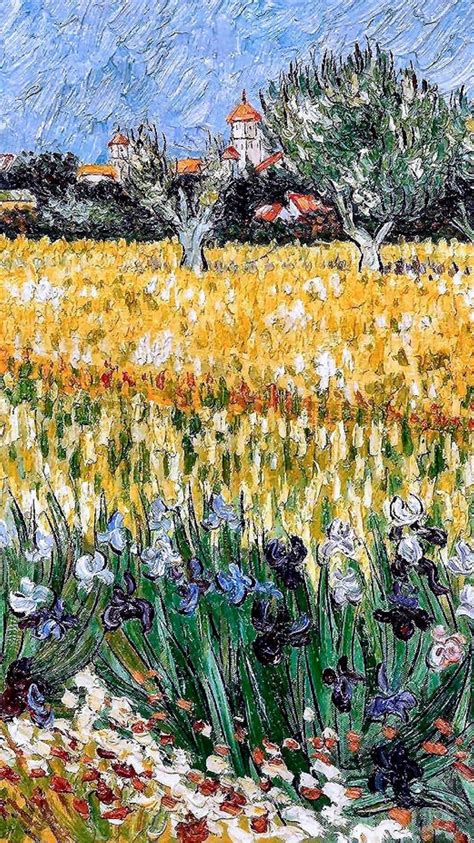 Vincent Van Gogh🌻 Field With Irises Near Arles Detail Van Gogh