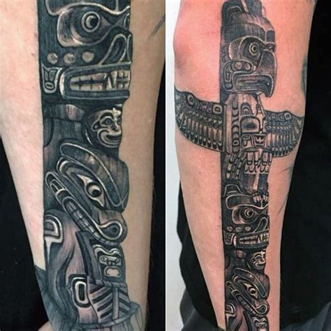 Native american prayers native american tattoos native american wisdom totem pole drawing totem pole tattoo pyrography patterns pole art native design stone statues. 70 Totem Pole Tattoo Designs For Men - Carved Creation Ink