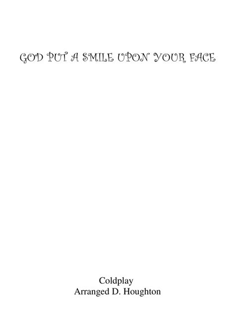 god put a smile upon your face arr dave houghton sheet music coldplay brass ensemble