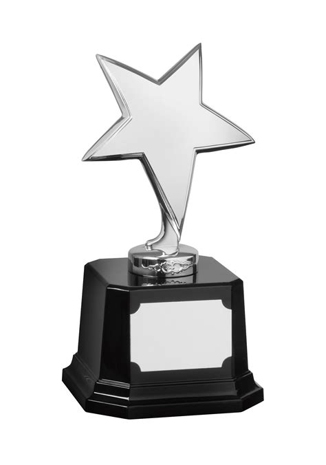 Silver Star Award On Black Base Silvertrophy
