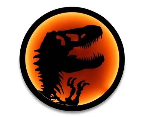 Jurassic Park T Rex Logo Led Wall Light Sign 12 Inches Tall 5500