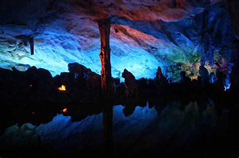 Crown Cave Waterfall Guilin Guangxi China